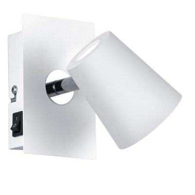 Weiße Wandstrahler Glas, Laysha, 6W, 3000K LED, mit Schalter