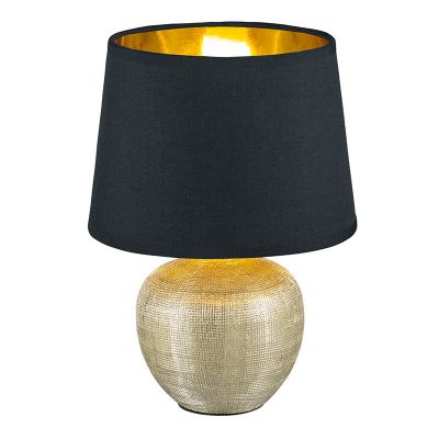 Keramik Tischleuchte Gold, Yet, mit Schalter