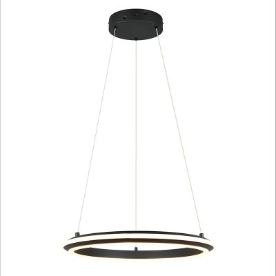 Schwarze Pendelleuchte Modern, Jiry, 34W, White Switch LED, 3-stufig dimmbar