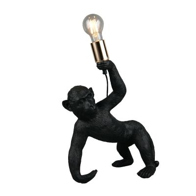 Schwarze Tischleuchte Kunststoff, Macaca