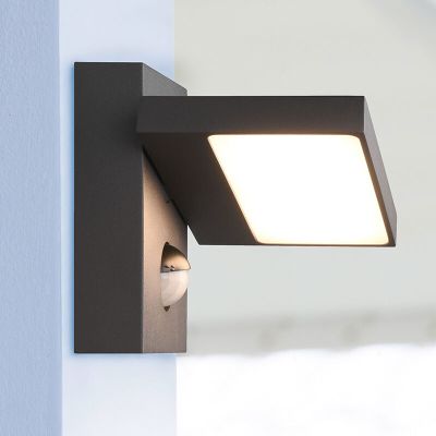 Anthrazit Außen Wandleuchte mit Bewegungsmelder Modern, Tabita, 8W, 3000K LED, IP54