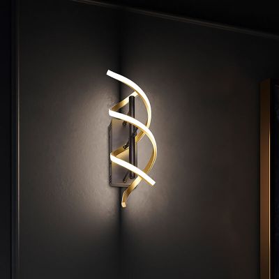 Messing Wandleuchte Design, Sylvian, 22W, warm- bis kaltweiß einstellbare LED, 3-stufig dimmbar