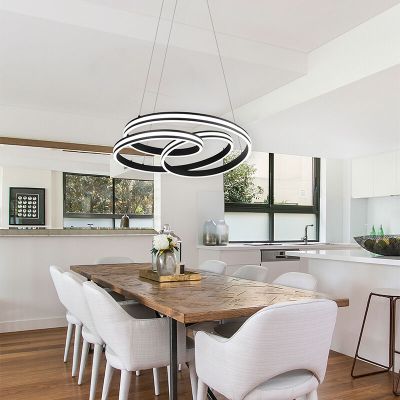 Schwarze Pendelleuchte Modern, Elyse, 60W, in Lichtfarbe einstellbare LED