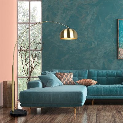 Messing Bogenlampe Modern, Myrthe, mit Schalter