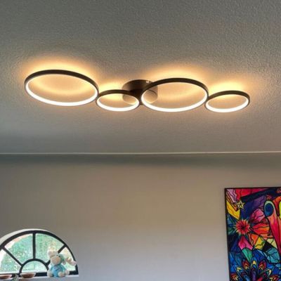 Schwarze Deckenlampe Modern, Robon, 37W, 3000K LED