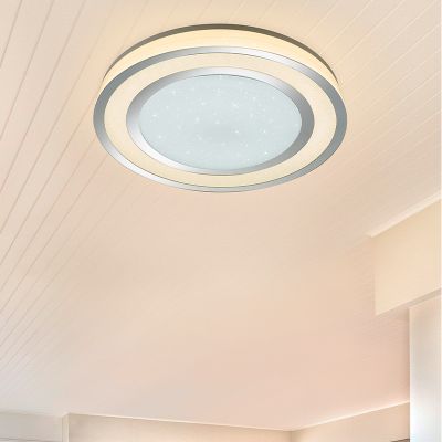 Chrom Deckenlampe Modern, Saleem, 45W, warm- bis kaltweiß einstellbare LED, mit Schalter