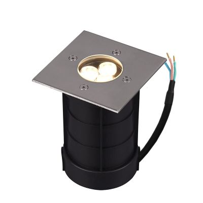 Nickel Bodeneinbaustrahler außen Modern, Jabari, 3W, 3000K LED, IP65