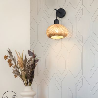 Bambus Wandleuchte Braun, Mertcan