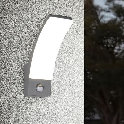 Anthrazit Außen Wandleuchte mit Bewegungsmelder Modern, Popke, 12,5W, 4000K LED, IP44
