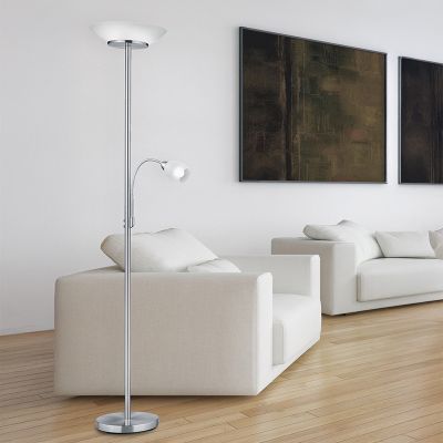 Nickel Leselampe Stehlampe Modern, Larry