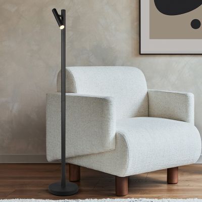 Schwarze aufladbare Stehlampe Modern, Peniguet, 3W, warm- bis kaltweiß einstellbare LED, mit Touch-Dimmer