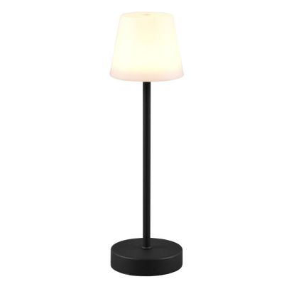Schwarze aufladbare Tischlampe Kunststoff, Suman, 2W, warm- bis kaltweiß einstellbare LED, IP44, mit Touch-Dimmer