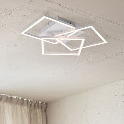 Weiße Deckenlampe Modern, Bibiana, 28W, warm- bis kaltweiß einstellbare LED, mit Fernbedienung