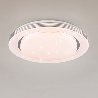 Weiße Deckenlampe Modern, Alpha, 18W, warm- bis kaltweiß einstellbare LED, mit Fernbedienung