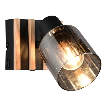 Schwarze Wandstrahler Modern, Steije, mit Schalter