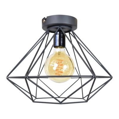 Industrielle Deckenleuchte Schwarz, Merlon