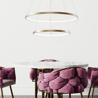 Design Pendelleuchte Gold, Kubra, 50W, warm- bis kaltweiß einstellbare LED