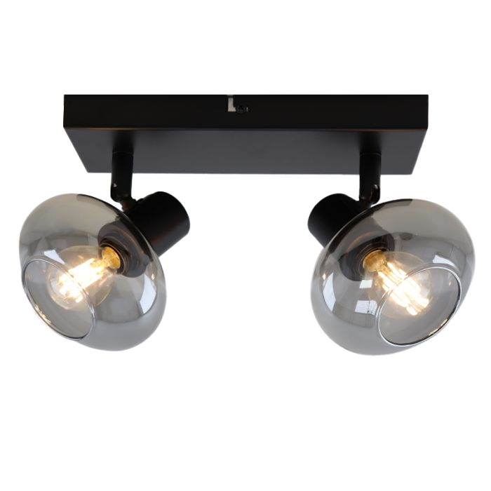 Design Deckenstrahler Skip, Glas, schwarz