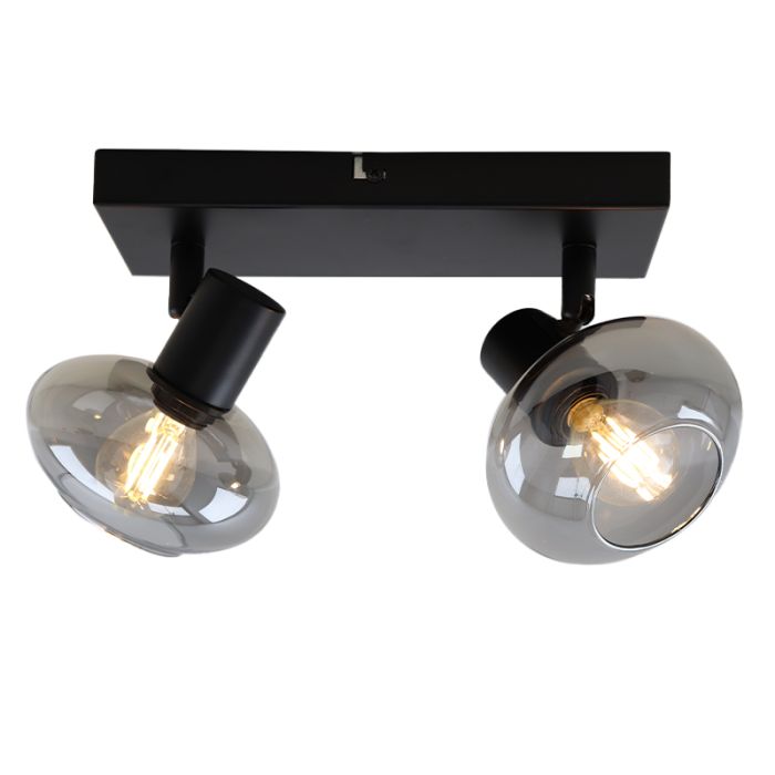 Design Deckenstrahler Skip, Glas, schwarz
