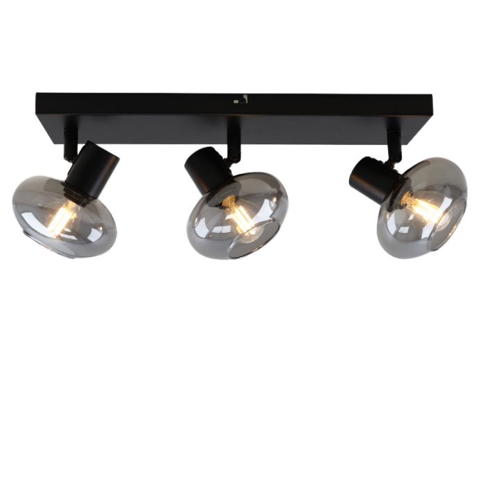 Design Deckenstrahler Skip, Glas, schwarz
