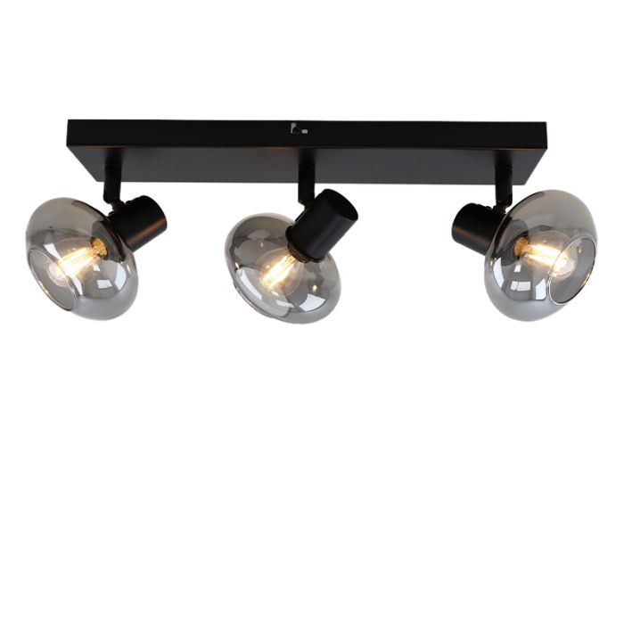 Design Deckenstrahler Skip, Glas, schwarz