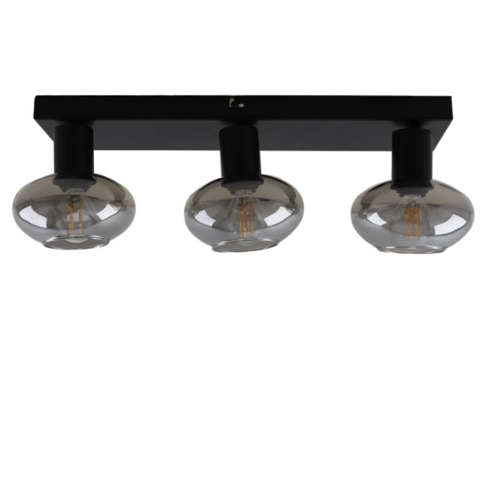 Design Deckenstrahler Skip, Glas, schwarz