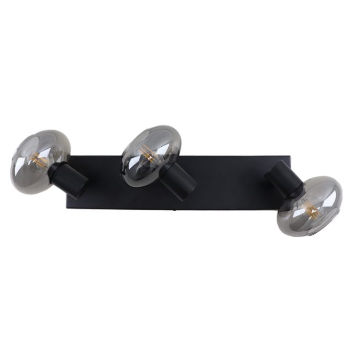 Design Deckenstrahler Skip, Glas, schwarz
