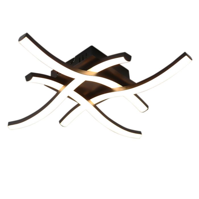 Moderne Deckenleuchte Schwarz, Julian, 16W, 2700K LED, 3-stufig dimmbar