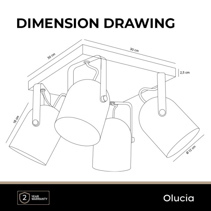 Design Deckenstrahler Grau, Clyde