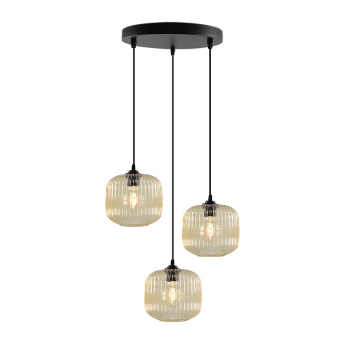 Retro Pendelleuchte Bernstein, Charlois