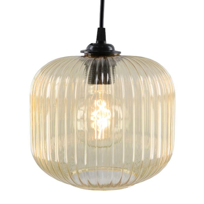 Retro Pendelleuchte Bernstein, Charlois