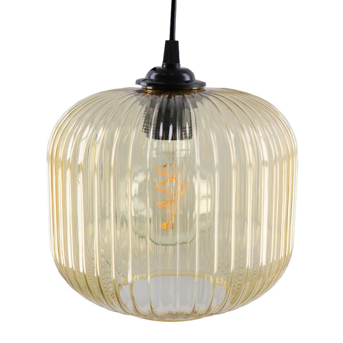 Retro Pendelleuchte Bernstein, Charlois