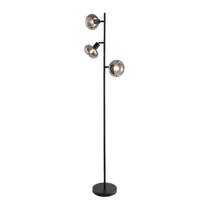 Design Stehlampe Skip, schwarz, Glas, Mit Schalter