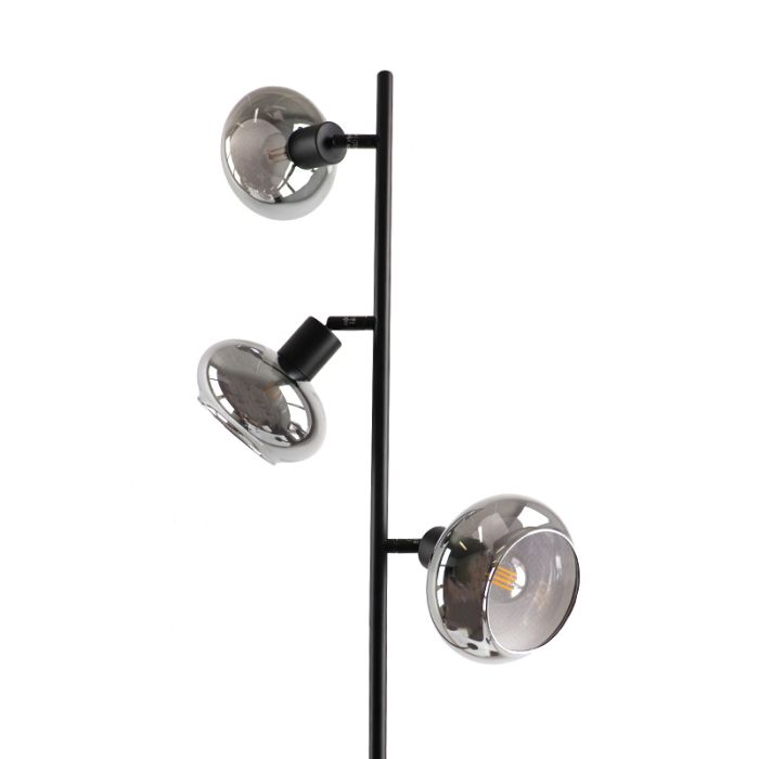 Design Stehlampe Skip, schwarz, Glas, Mit Schalter
