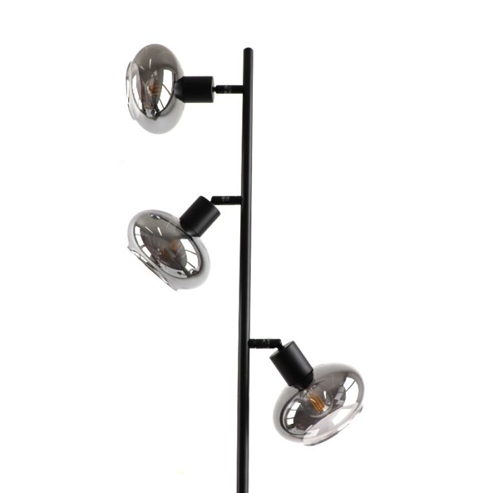 Design Stehlampe Skip, schwarz, Glas, Mit Schalter
