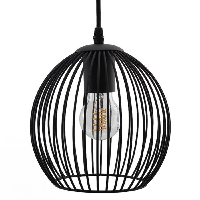 Industrielle Pendelleuchte Schwarz, Wiro