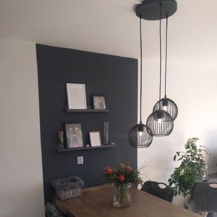 Industrielle Pendelleuchte Schwarz, Wiro