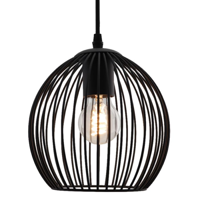 Industrielle Pendelleuchte Schwarz, Wiro