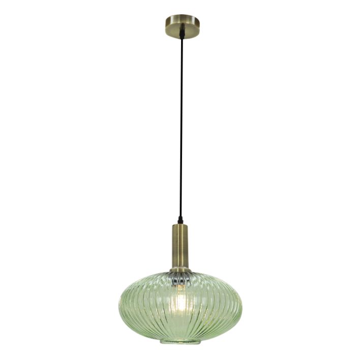 Retro Pendelleuchte Grün, Charlois