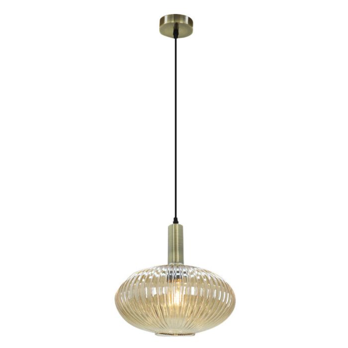 Retro Pendelleuchte Bernstein, Charlois