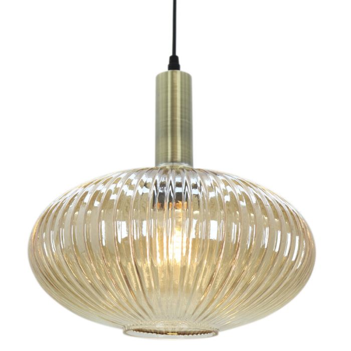 Retro Pendelleuchte Bernstein, Charlois
