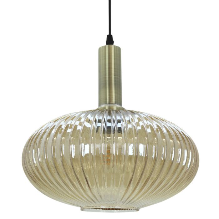 Retro Pendelleuchte Bernstein, Charlois