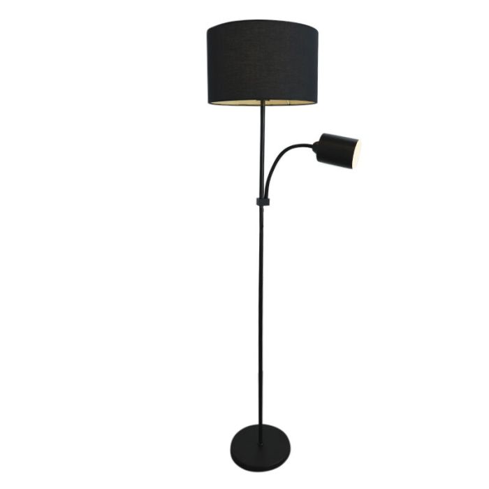 Moderne Leselampe Stehlampe Schwarz, Zev, mit Schalter