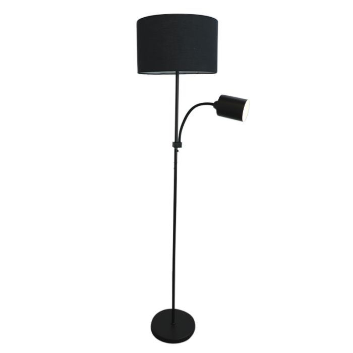Moderne Leselampe Stehlampe Schwarz, Zev, mit Schalter
