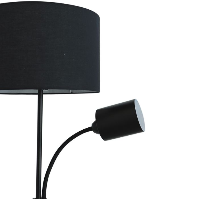 Moderne Leselampe Stehlampe Schwarz, Zev, mit Schalter
