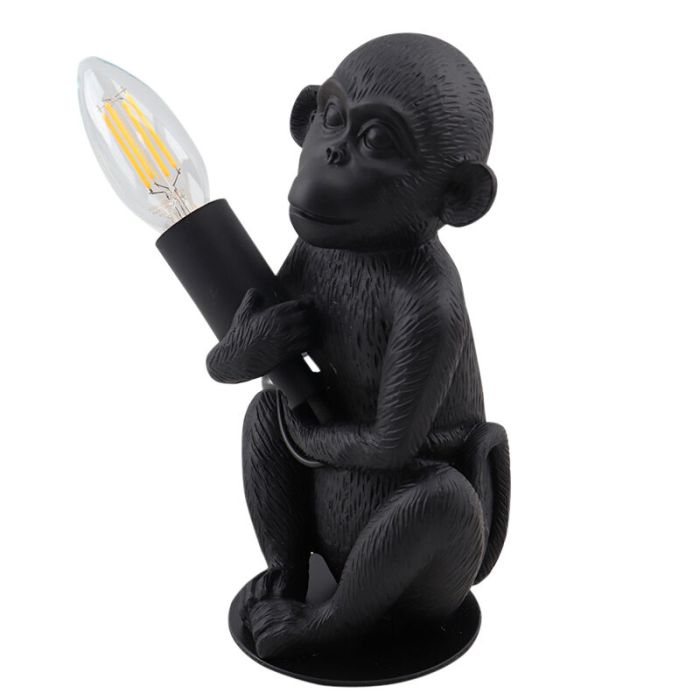 Moderne Affenlampe Schwarz, Monkey, mit Schalter