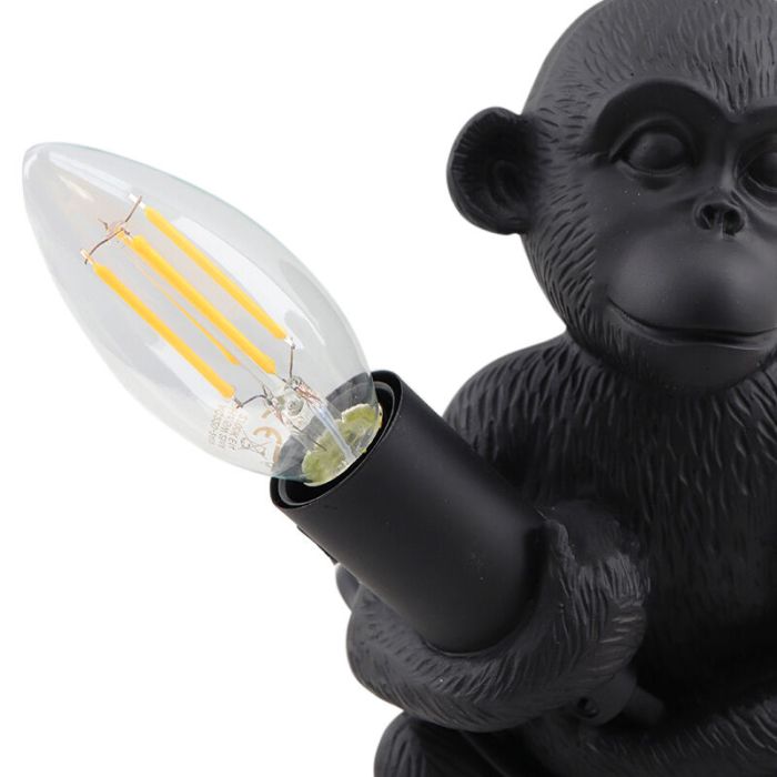 Moderne Affenlampe Schwarz, Monkey, mit Schalter