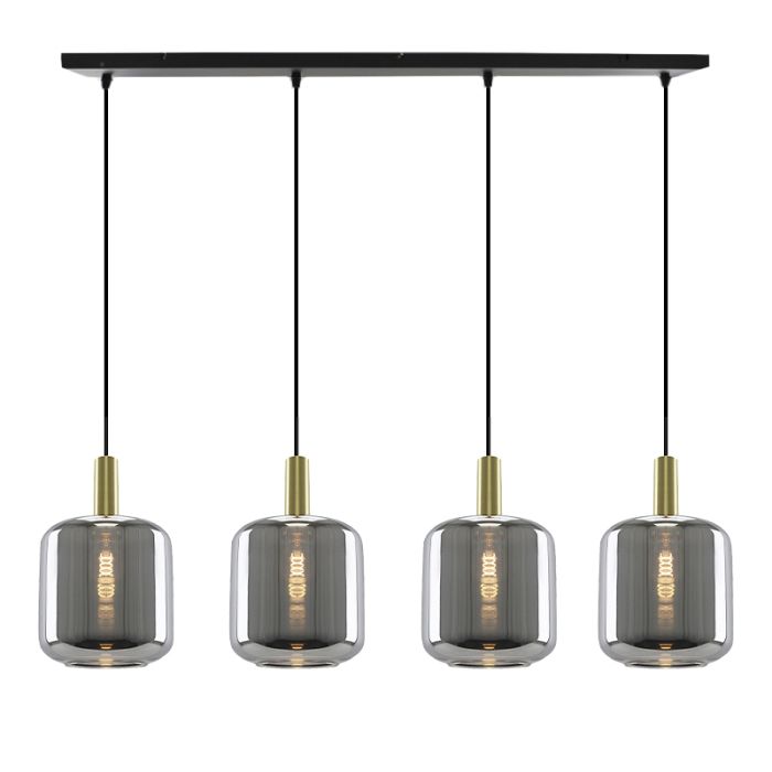 Aluminium Pendelleuchte ohne Schirm Gold, Rika