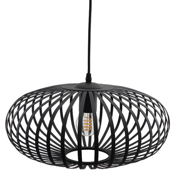 Industrielle Pendelleuchte Lieve, schwarz, Metall