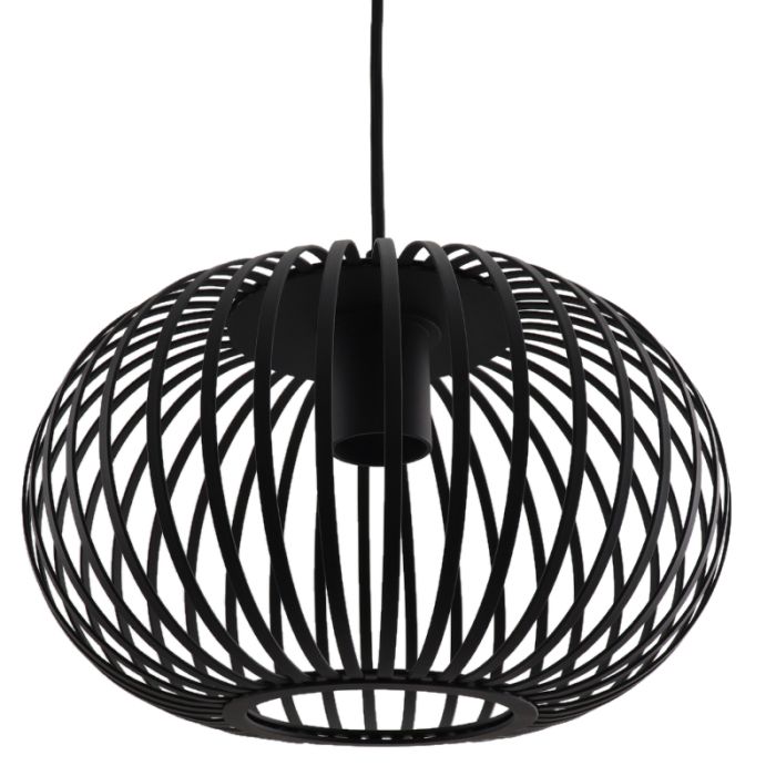 Industrielle Pendelleuchte Lieve, schwarz, Metall